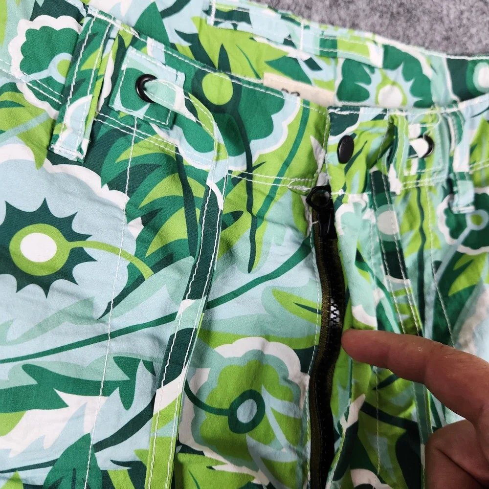 Relwen Hybrid Shorts Men 32 Green Floral Drawstring Nylon Summer Casual Outdoor